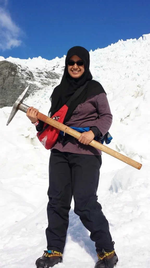 Aliya during her internship at the Franz Josef Glacier
